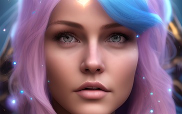 Women, Pink Hair, Stable Diffusion, AI Art, Digital Art Wallpaper