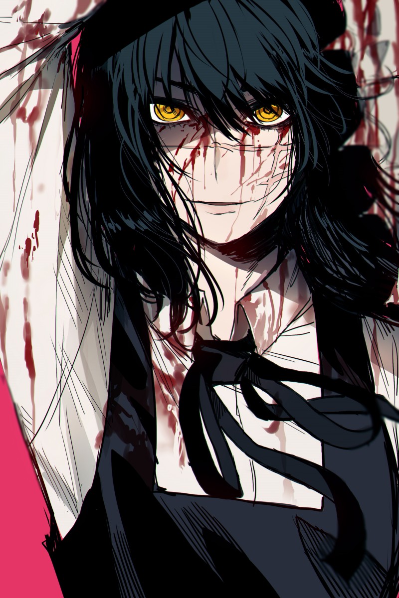 Chainsaw Man, Blood, Smiling, Anime Girls Wallpaper