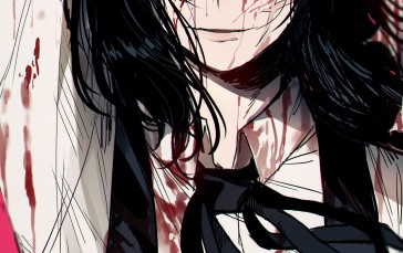 Chainsaw Man, Blood, Smiling, Anime Girls Wallpaper