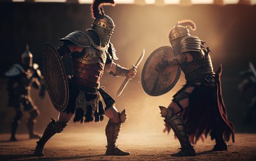 Gladiators, AI Art, Shield, Armor Wallpaper