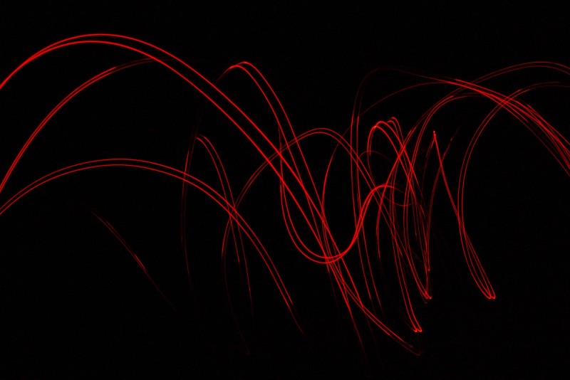 Red Lines, Black Background, Abstract Wallpaper