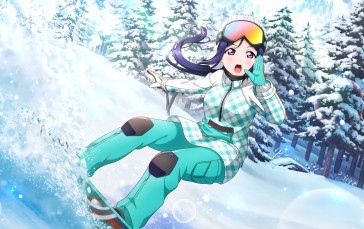 Matsuura Kanan, Love Live! Sunshine, Love Live!, Anime, Anime Girls, Snow Wallpaper
