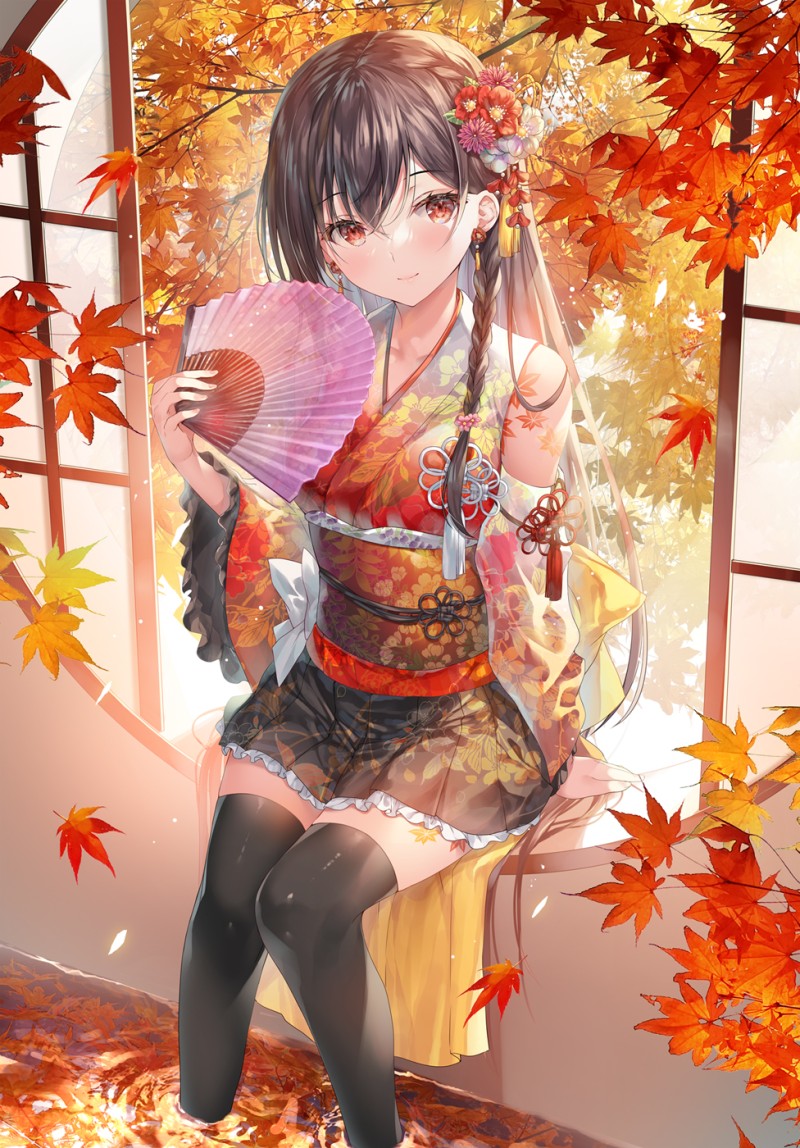 Anime, Anime Girls, Portrait Display, Fans, Chinese Dress Wallpaper