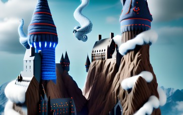 Stable Diffusion, AI Art, Blender, CGI, Hogwarts Wallpaper