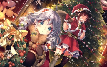 Anime, Anime Girls, Two Women, Christmas, Christmas Tree Wallpaper