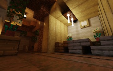 Minecraft, CGI, Ray Tracing, Low-angle, Interior Wallpaper