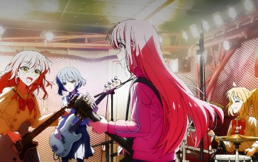 BOCCHI THE ROCK!, Anime, Anime Girls, Guitar, Drums Wallpaper