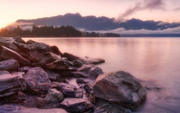 Landscape, 4K, New Zealand, Nature, Rocks Wallpaper