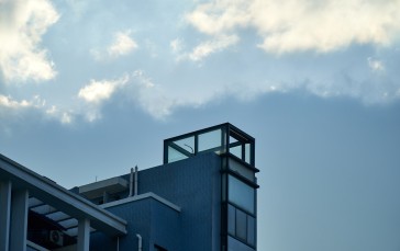 Rooftops, Building, Sky, Clouds Wallpaper