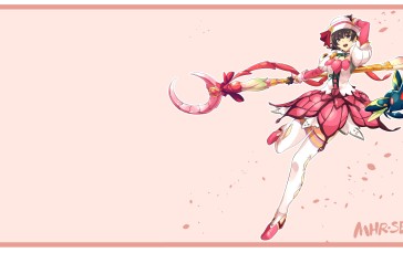 Magical Girls, Thigh-highs, Staff, Gloves Wallpaper