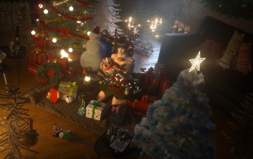 Christmas, Digital Art, Video Game Art, Illustration, Christmas Tree Wallpaper