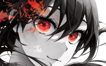 Red, 11 Eyes, Anime Girls, Smiling, Looking at Viewer Wallpaper