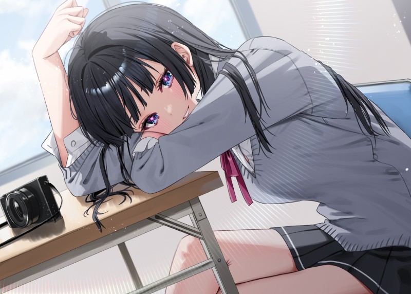 Anime, Anime Girls, Schoolgirl, School Uniform, Looking at Viewer Wallpaper