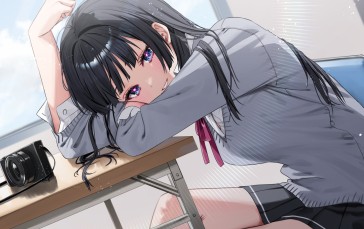 Anime, Anime Girls, Schoolgirl, School Uniform, Looking at Viewer Wallpaper