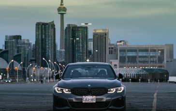Bmw M340i, Front View, Buildings, Tower, Vehicle Wallpaper