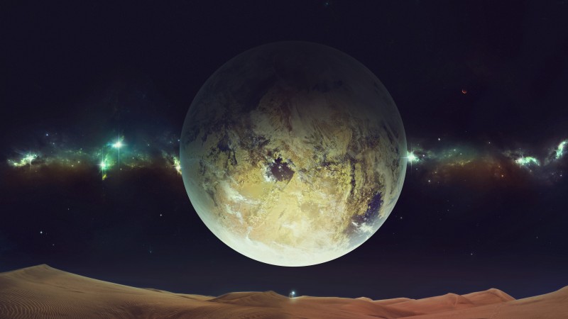 Planet, Surface, Nebula, Desert Wallpaper