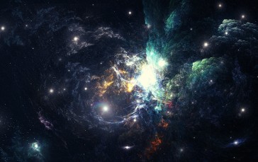 Shiny Nebula, Gas Clouds, Merging, Outer Space, Galaxy, Universe Wallpaper