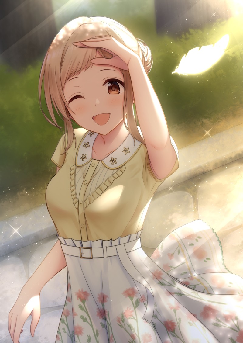 Sakuragi Mano, The Idolmaster Shiny Colors, Blonde, Wink Wallpaper