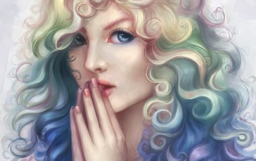 Fantasy Women, Curly Hair, Portrait, Fantasy Art Wallpaper
