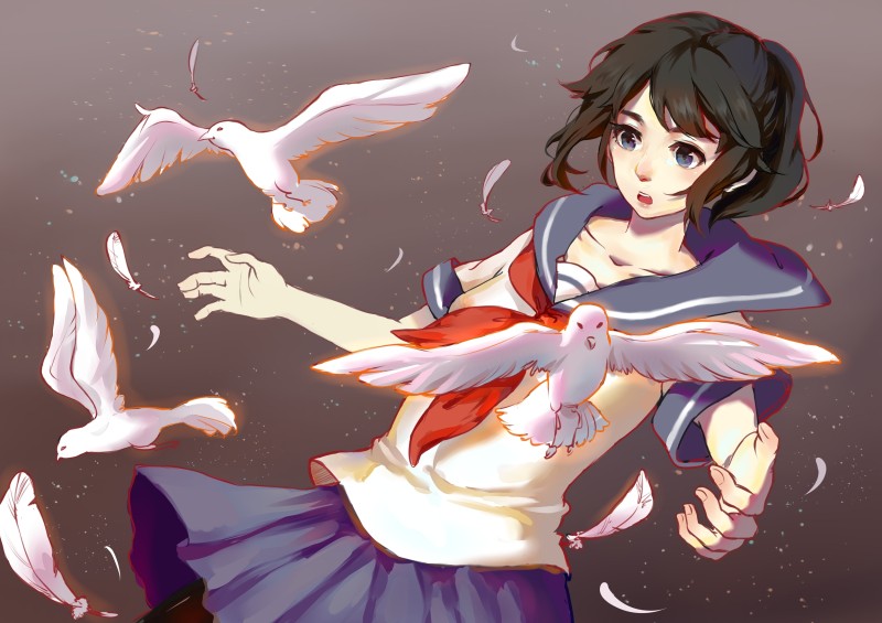 Yandere Simulator, Sailor Uniform, Aishi Ayano, Anime Wallpaper