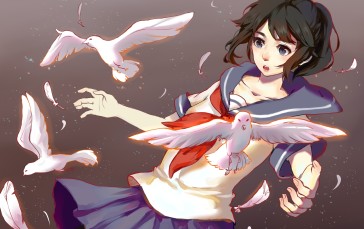 Yandere Simulator, Sailor Uniform, Aishi Ayano, Anime Wallpaper