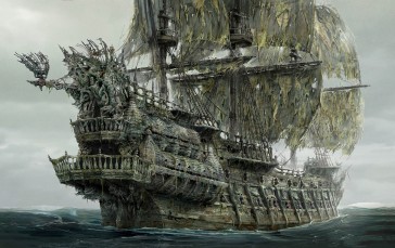 Pirates of the Caribbean, Davy Jones, ArtStation, Jeremy-love, Jack Sparrow, Water Wallpaper