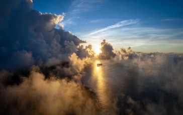 Azores, Island, Coast, Sunrise, Clouds Wallpaper