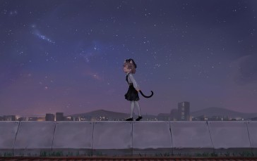 Hatoba Tsugu, Starry Sky, Loli, Virtual Youtuber Wallpaper