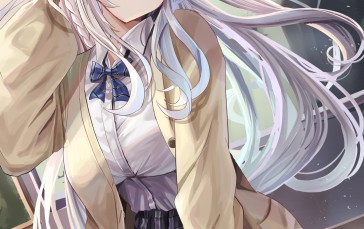 Anime, Anime Girls, Green Eyes, Schoolgirl Wallpaper