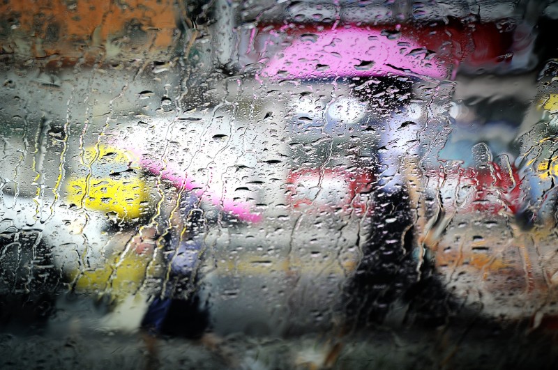 Rain, Street, Sidewalks, Outdoors, Water Drops, Umbrella Wallpaper