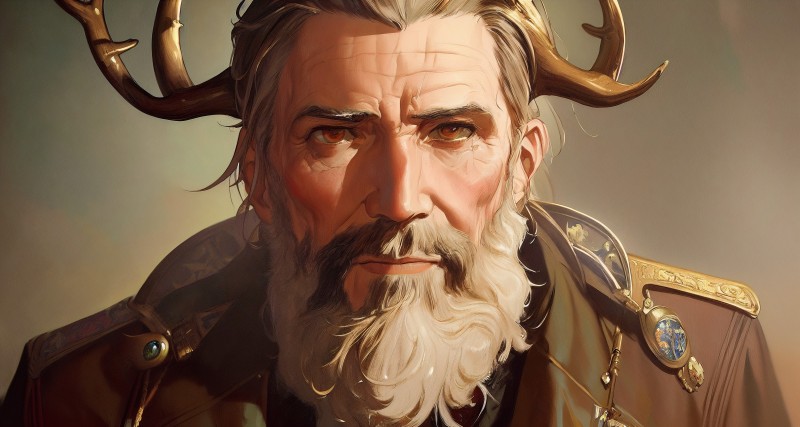 Fantasy Men, Antlers, Face, Beard, Old People Wallpaper