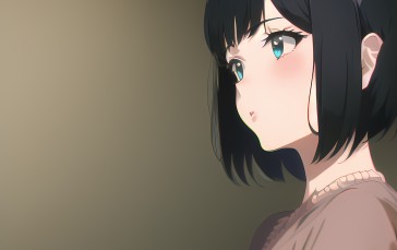 Novel Ai, Anime Girls, Simple Background, Minimalism Wallpaper