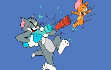 Cartoon, Tom and Jerry, Simple Background, Minimalism Wallpaper