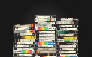 VHS, BASF, Polaroid, Cassette Wallpaper