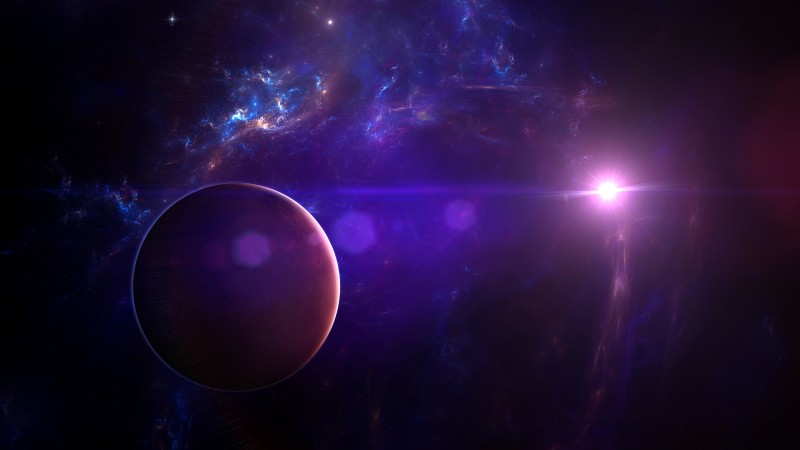 Galaxy, Purple Nebula, Universe, Glare, Space Wallpaper