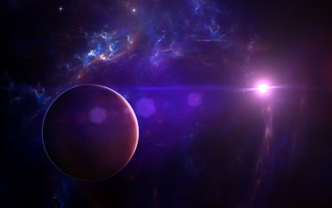 Galaxy, Purple Nebula, Universe, Glare, Space Wallpaper