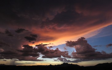 Dark Clouds, Mountain, Sunset, Nature Wallpaper