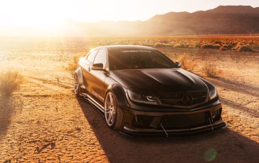 Mercedes, Desert, Black, Sunlight Wallpaper