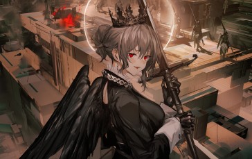 Dark Angel, Gothic Anime Girl, Sword, Red Eyes Wallpaper
