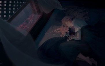 Violet Evergarden, Sleeping, Lying Down, Blue Eyes, Bionic Arm Wallpaper