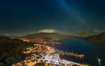 4K, Landscape, New Zealand, Queenstown, Lights Wallpaper