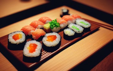 AI Art, Food, Sushi, Japan, Still Life Wallpaper