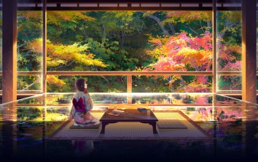 Artwork, Digital Art, Nature, Trees, Anime Girls Wallpaper