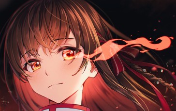 Shirafuji Tamaki, Red Eyes, Glowing, Brown Hair Wallpaper