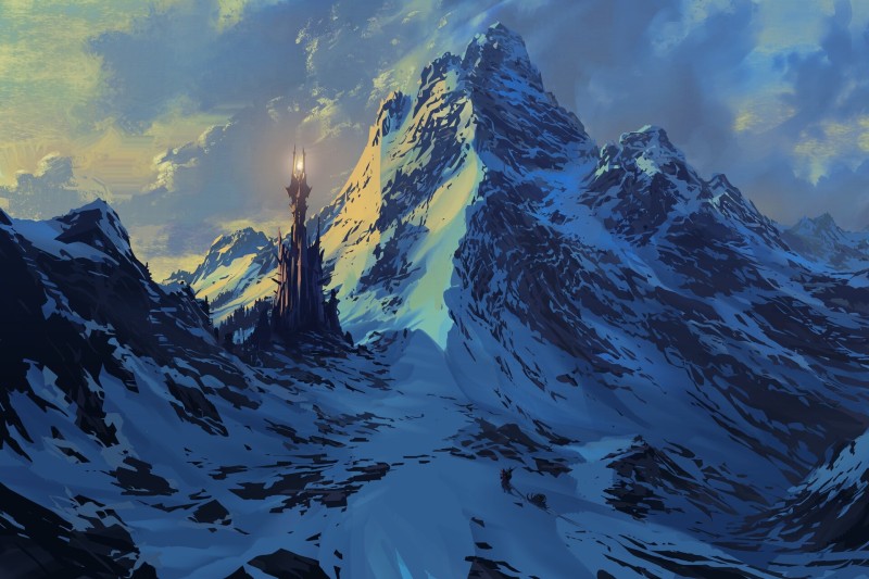 Fantasy Landscape, Tower, Spell, Magical, Snow Wallpaper