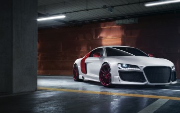 Audi R8, Garage, Luxury Cars, White Wallpaper