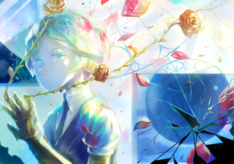 Phosphophyllite, Houseki No Kuni, Flowers, Anime Wallpaper