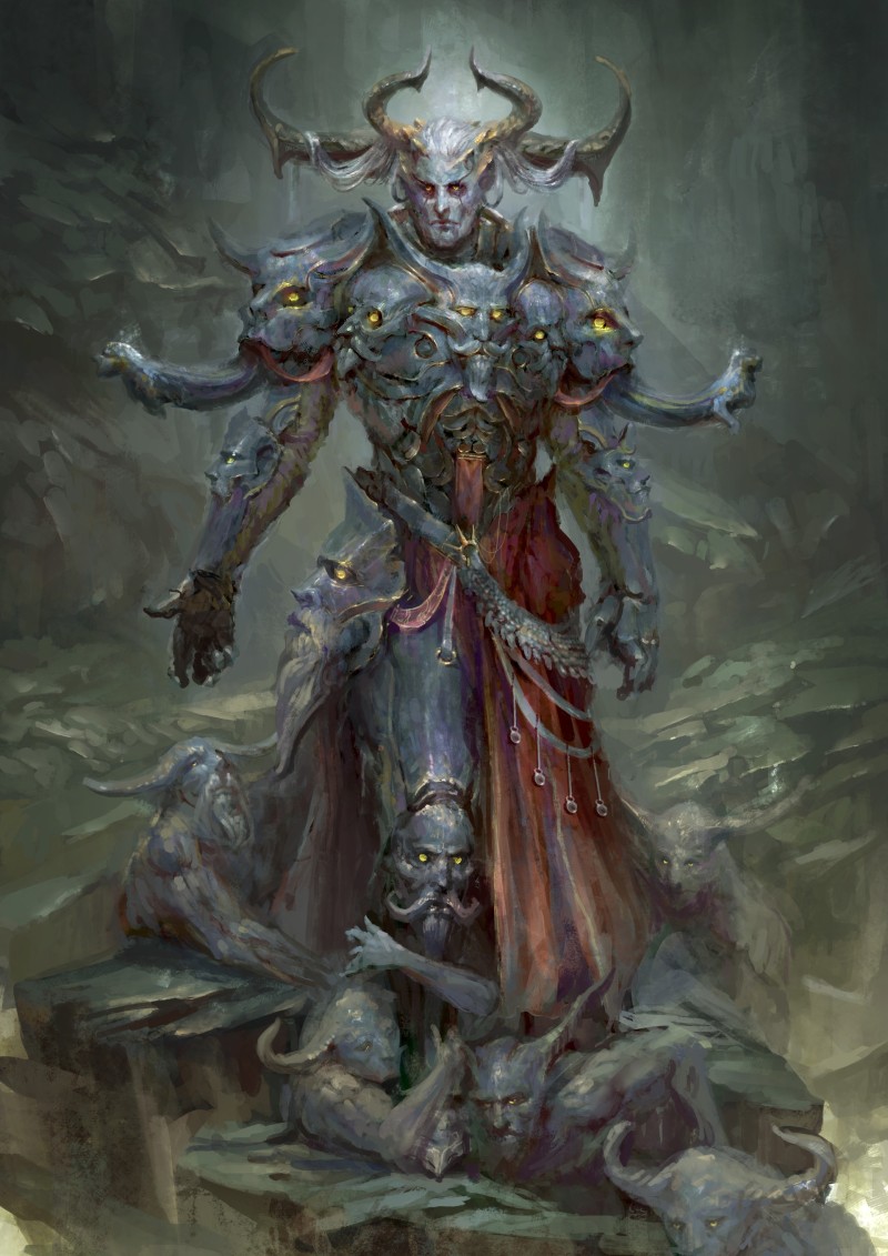 Fantasy Demon, Armor, Horns, Creepy, Underworld, Fantasy Art Wallpaper