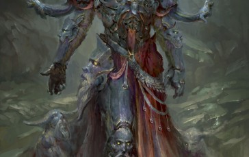 Fantasy Demon, Armor, Horns, Creepy, Underworld, Fantasy Art Wallpaper
