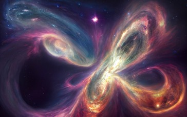 Universe, Nebula, AI Art, Stars Wallpaper